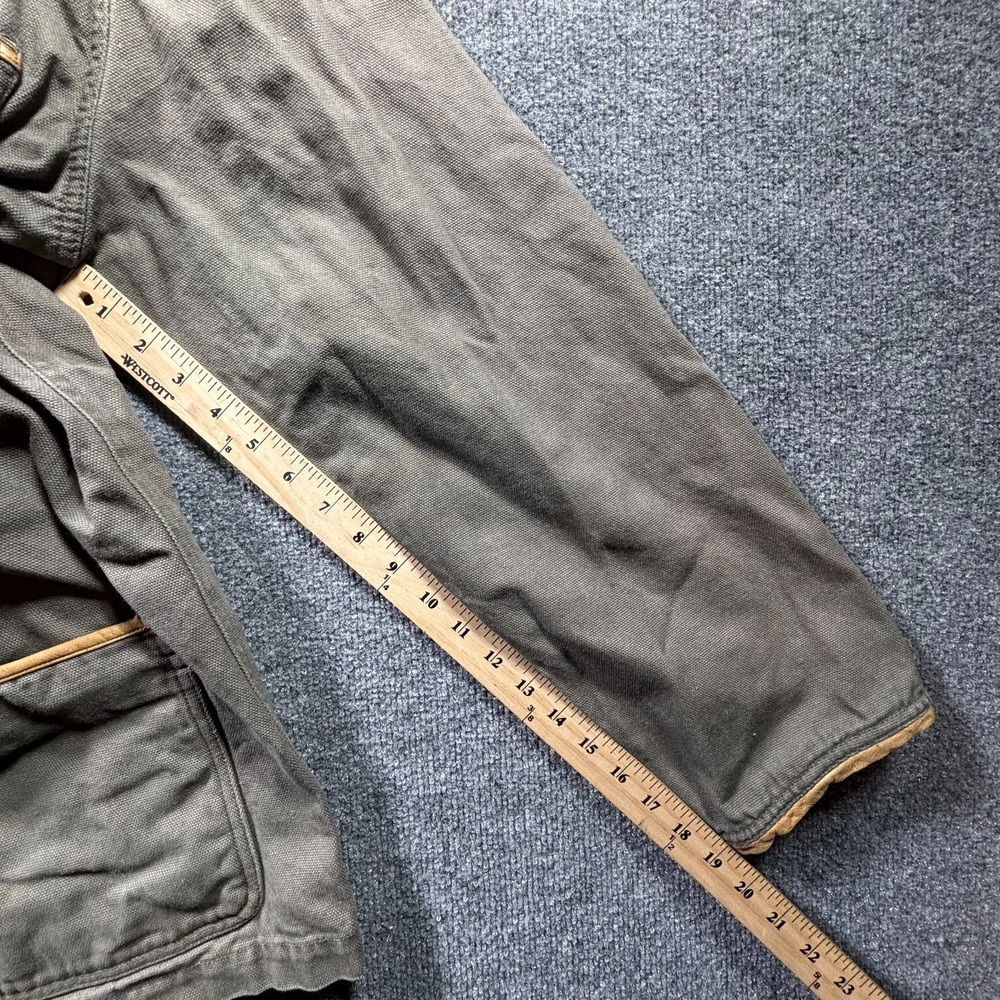 Orvis Field Jacket Men's Large Olive Green Leather Trim Elbow Patch Multi-Pocket - Picture 6 of 16